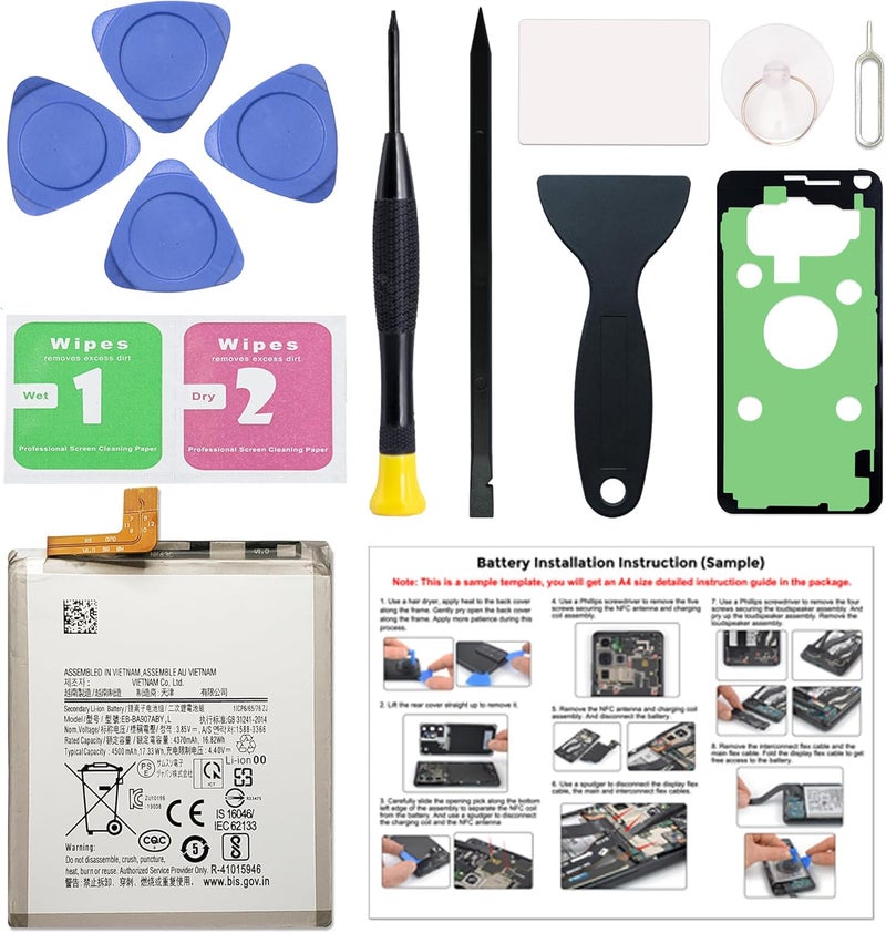 MAXSHARKS New Upgraded Battery for Galaxy A71 5G, EB-BA907ABY Replacement Battery Compatible with Samsung A71 5G, with Repair Tools & Instruction - Image 1